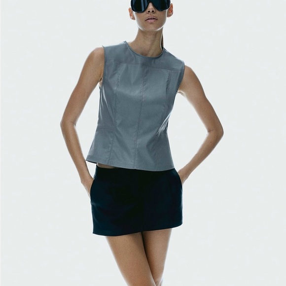H&M 'Divided' Faux Leather Tank - Size XL - Picture 1 of 7